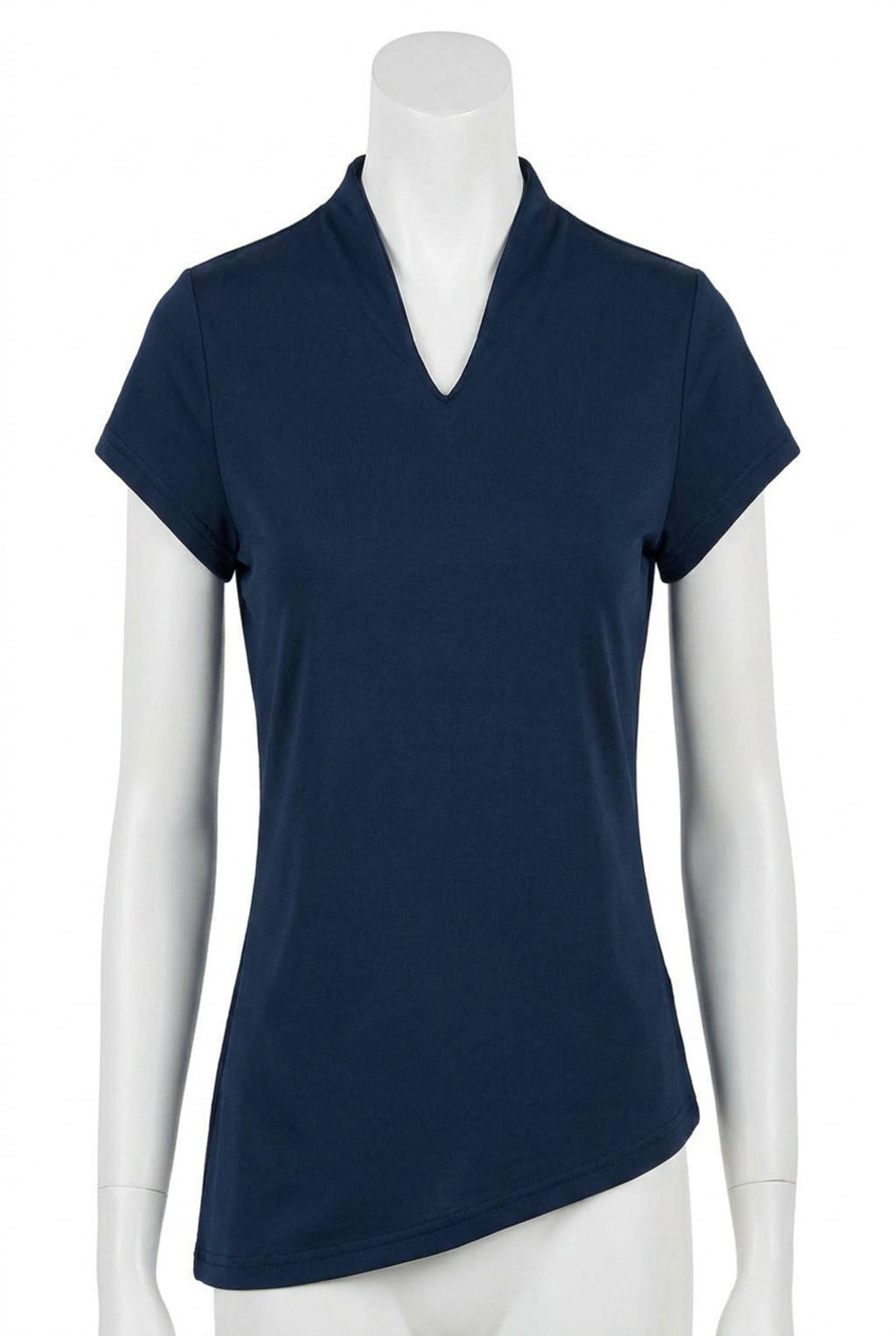 NEW ABACUS SPORTSWEAR US hammel recycled cupsleeve shirt in navy
